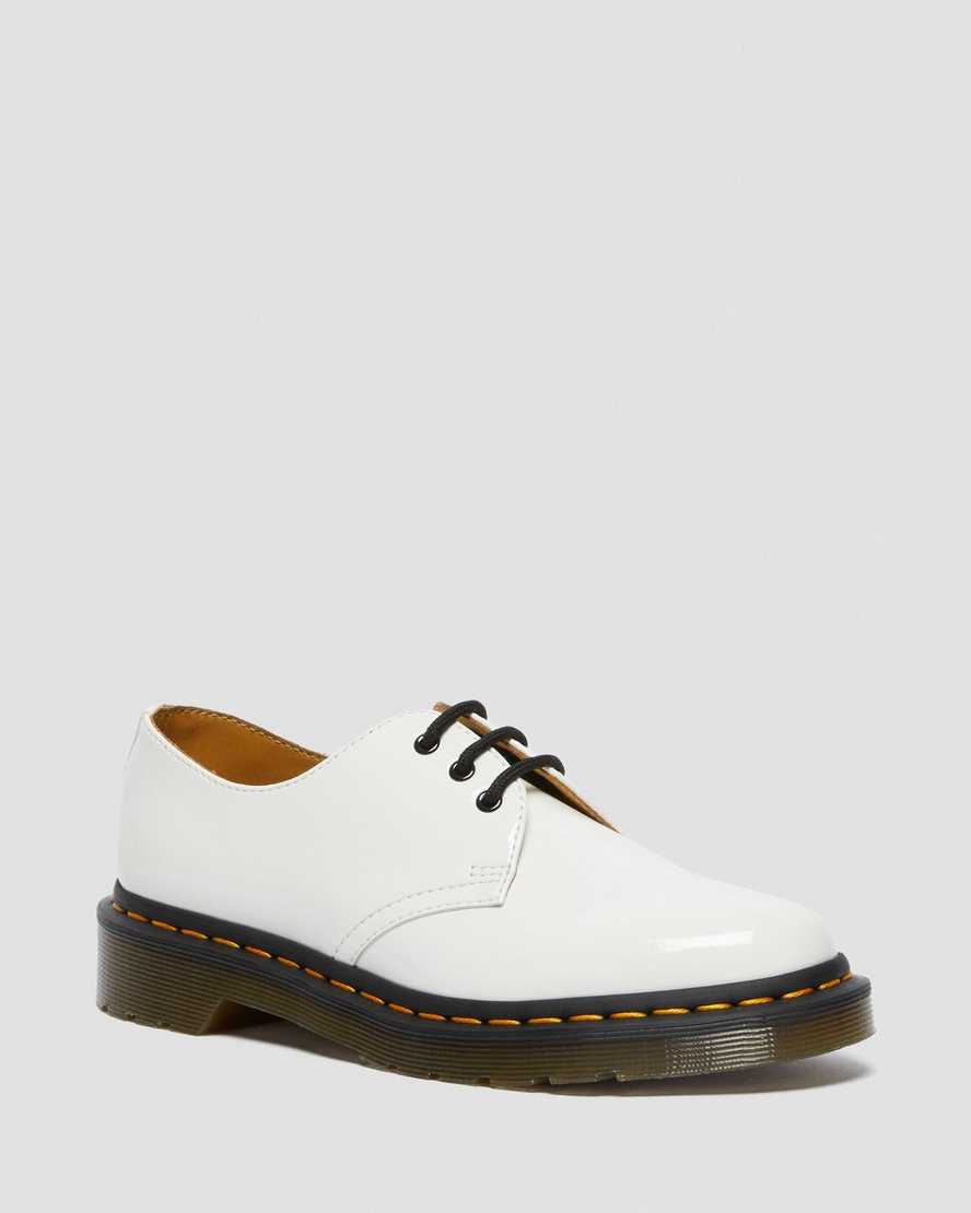 Dr. Martens 1461 Patent Lær Oxford Sko Dame Hvite [1760PVNTL]